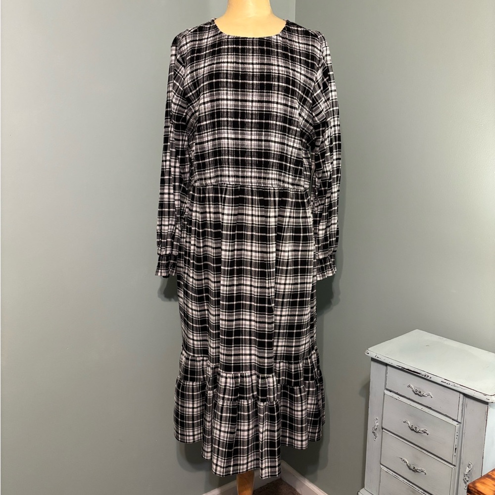 Plaid Plus Dress